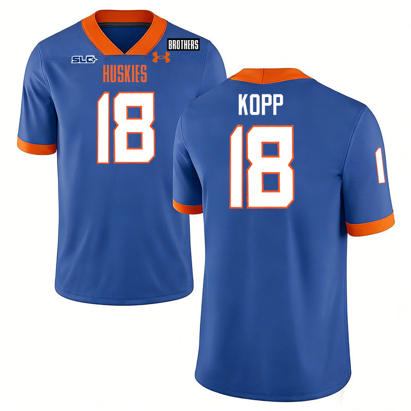 Houston Christian Huskies #18 Maddox Kopp College Football Jerseys,Uniforms-Blue